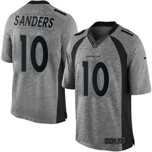 Nike Broncos #10 Emmanuel Sanders Gray Men's Stitched NFL Limited Gridiron Gray Jersey